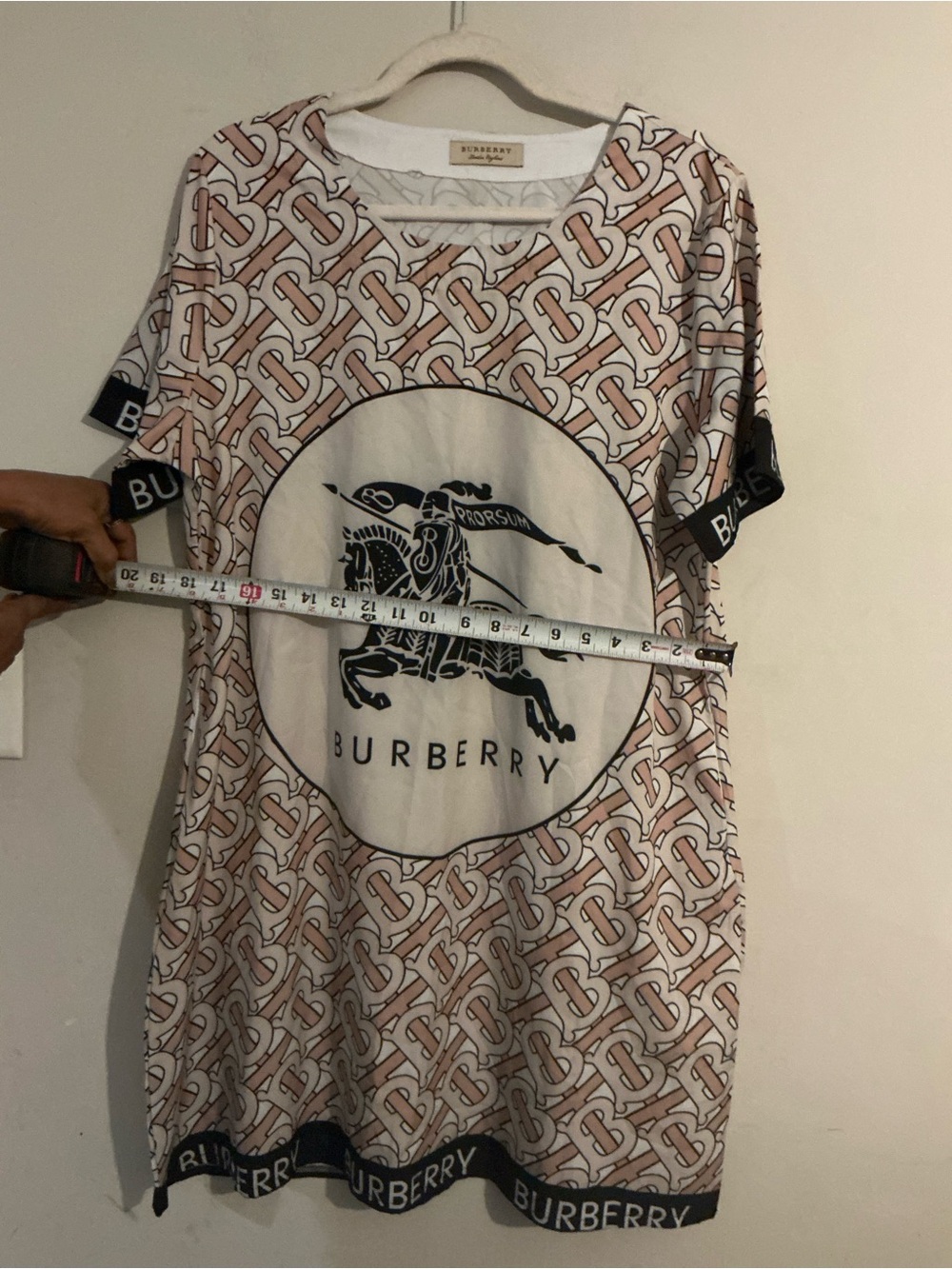 Burberry Beige & Black Monogram Logo Mini Dress - Picture 2 of 3